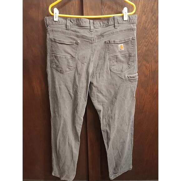 Carhartt Rugged Flex Relaxed Fit Canvas Pants Gray 40 x 32 Gray Workwear - Picture 4 of 5